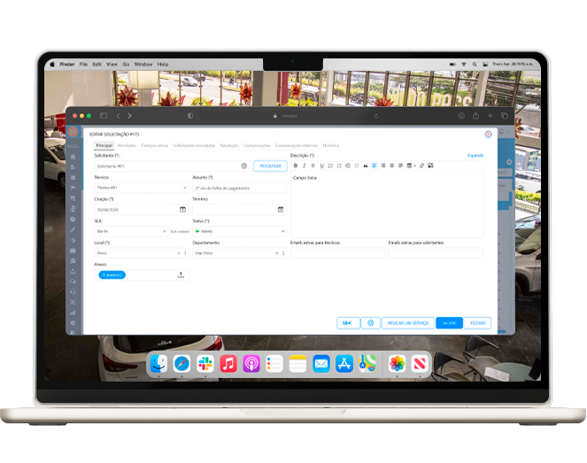 Tela do Milldesk para concessionárias e redes multi-loja