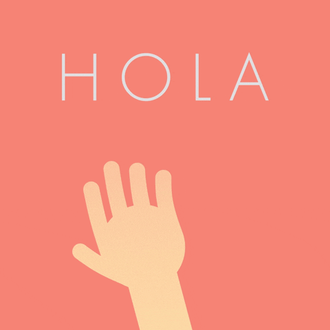 Gif animação mão saudando e acima a palavra Olá em várias línguas. Como escrever um bom email de suporte ao cliente.