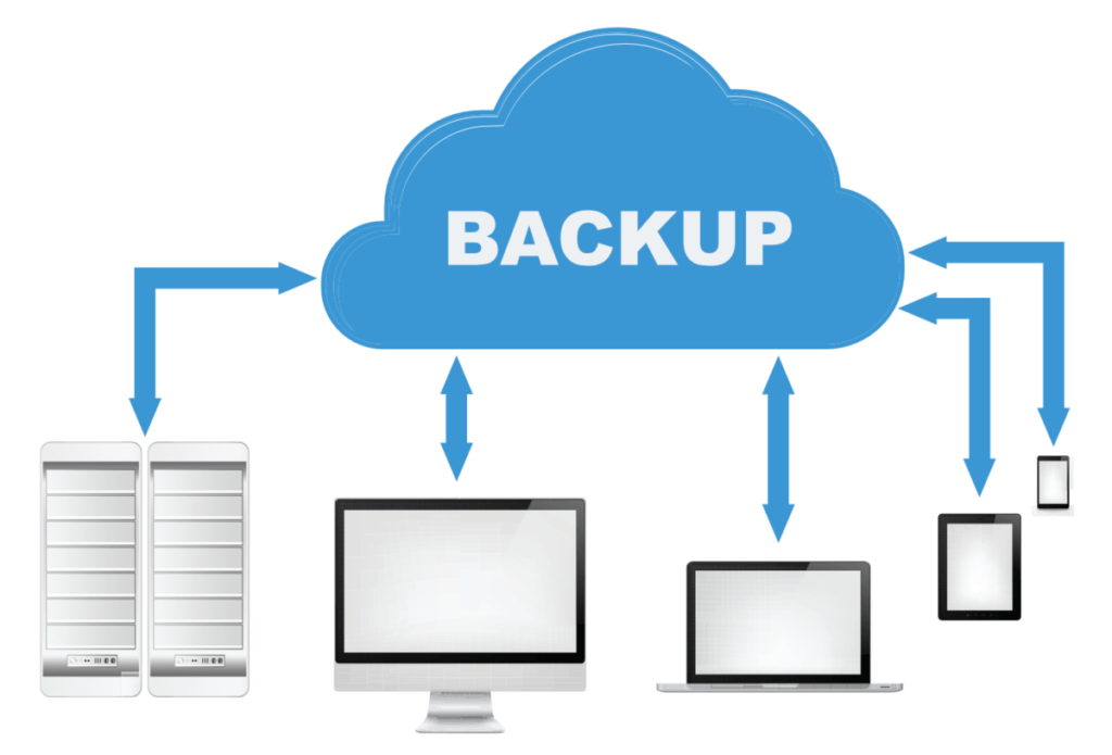 Ilustração sobre backup na nuvem. Dicas para não sofrer com a falta de segurança da informação no home office.