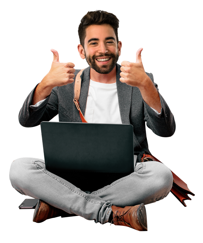Foto homem fazendo sinal positivo.