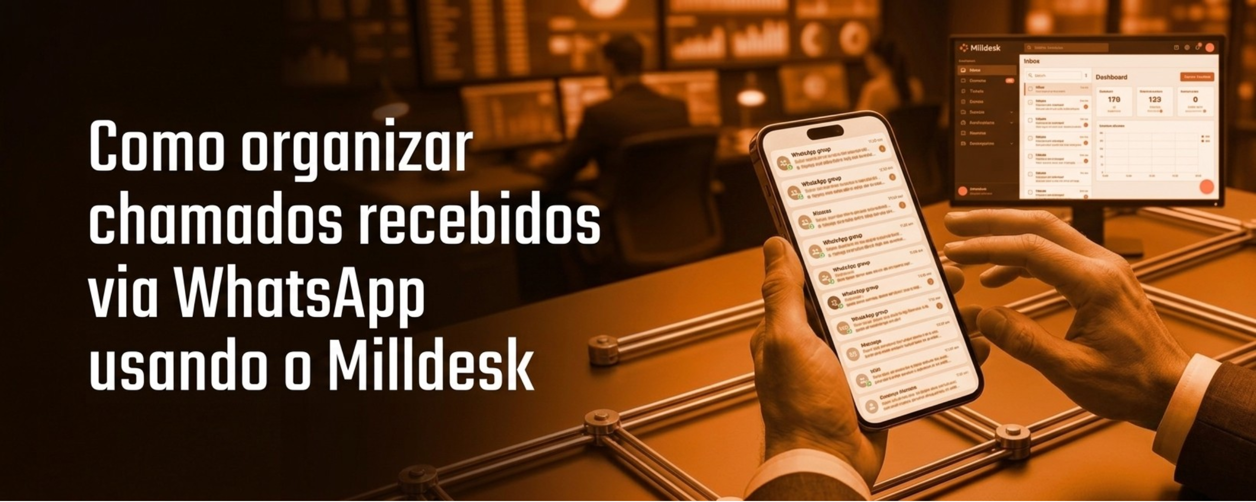 Banner - Como organizar chamados recebidos via WhatsApp usando o Milldesk